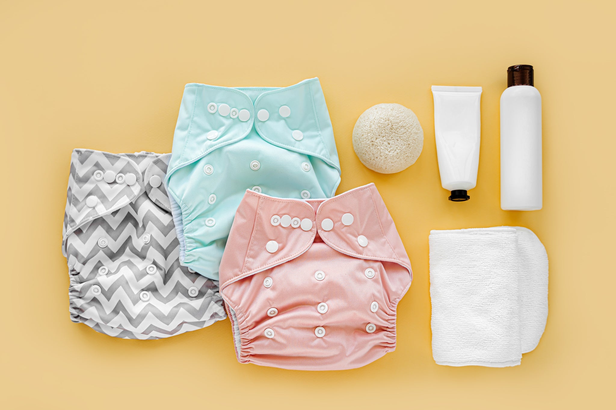 swim diapers and cleaning materials