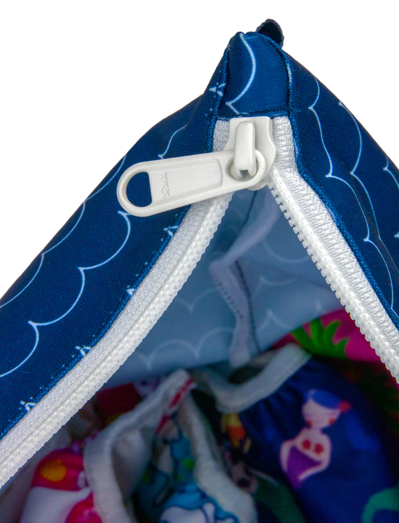 Beau Belle Littles wet bag with reusable swim diaper inside, zipper,